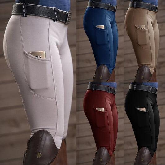 Verticca Women Horse riding sport pants Mid Waist Equestrian Trousers Solid Color SALE